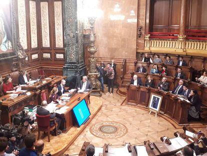 Última sesión de 2019 del pleno del Ayuntamiento de Barcelona.