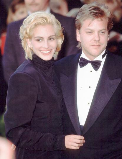 Julia Roberts and Kiefer Sutherland at the 1991 Oscars.