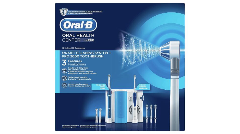 Kit de cepillo eléctrico Oral-B e irrigador bucal con cabezales de repuesto