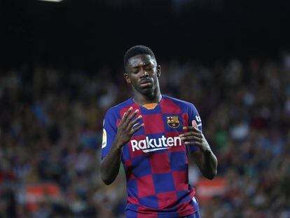 Dembélé ante el Sevilla el domingo.