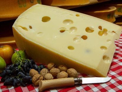 Los agujeros le dan al queso emmental su imagen característica.