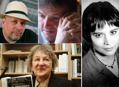 De izquierda a derecha y de arriba abajo, Walter Mosley , el irlandés John Connolly, la alemana Ingrid Noll y la canadiense Ann Marie MacDonald.