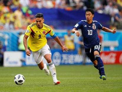Falcao García, capitán de Colombia, durante la derrota 2-1 frente a Japón.