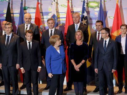 Foto de familia de la cumbre de los Balcanes en Berlín, el pasado lunes.