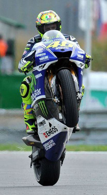 Valentino Rossi entrenando en Brno.