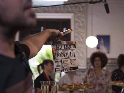 Rodaje serie Allí Abajo en Sevilla.