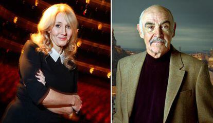 La escritora J. K. Rowling y el actor Sean Connery. 