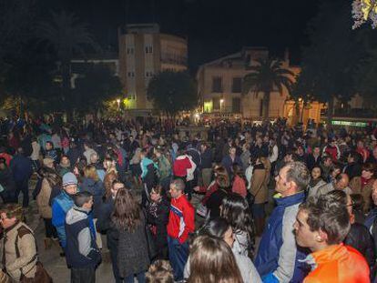 Manifestación en Villacarrillo (Jaén), en diciembre de 2013, tras la desaparición del inmigrante maliense Tidiany Coulibaly.
