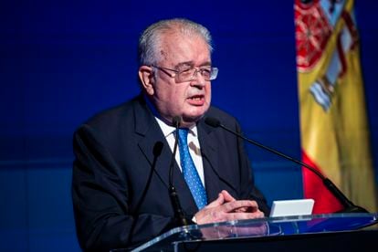 El presidente del Tribunal Constitucional, Juan José González Rivas en la clausura del encuentro internacional de juristas en Madrid el pasado 6 de julio.