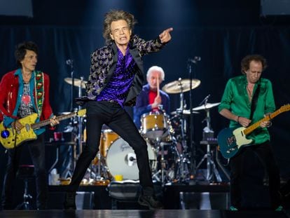 Ronnie Woods, Mick Jagger, Charlie Watts y Keith Richards, durante un concierto en Houston, Texas, el 27 de julio de 2019.