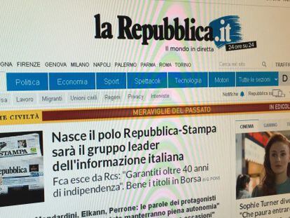 Captura de pantalla del diario &#039;la Repubblica&#039;.