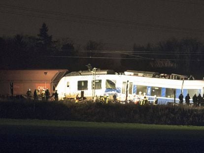 Los trenes accidentados este martes en Meerbusch.