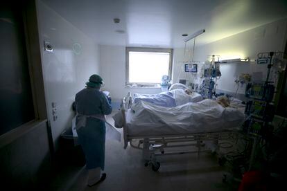Pacientes de covid en el Hospital Gregorio Marañón de Madrid el pasado mes de julio.