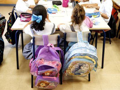 Inicio del Curso escolar en el colegio publico Cortes de Cadiz de Madrid. 