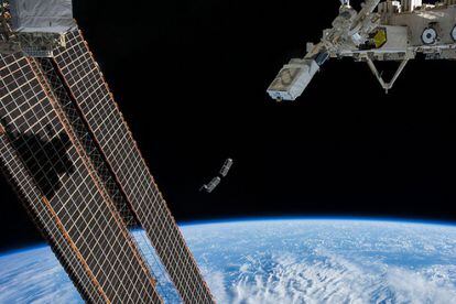 Nanosatélites lanzados en febrero desde la Estación Espacial Internacional.