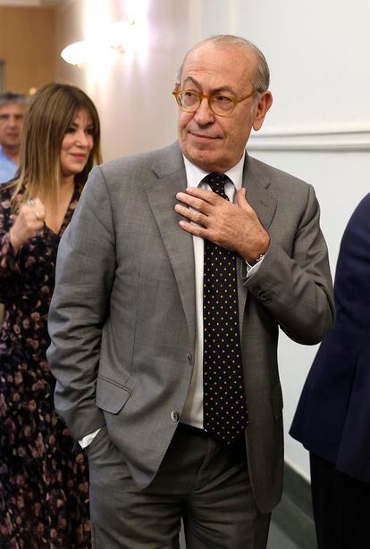 Nicolás Redondo Terreros, exdirigente del PSOE, antes de la presentación del libro de Alfonso Guerra. 