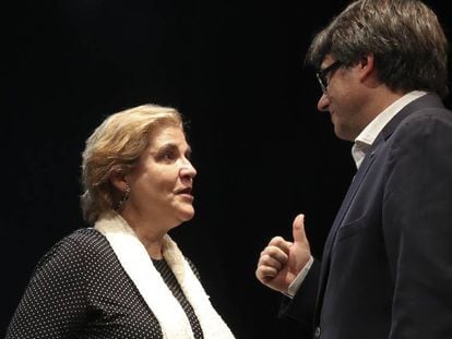 Pilar Rahola amb el seu amic íntim Carles Puigdemont, el 2017.