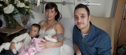 La primera niña nacida en Cataluña, el 1 de enero de 2017.