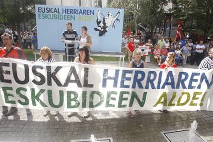 Acto de la izquierda <i>abertzale</i>, el pasado viernes en las fiestas de Bilbao.