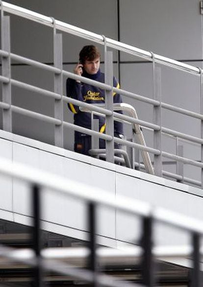 Tito Vilanova, en la ciudad deportiva de Barça, antes de que el presidente del club, Sandro Rosell, anunciara que sería el sustituto de Pep Guardiola