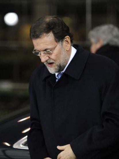 Mariano Rajoy, a su llegada a la cumbre de Bruselas este lunes.
