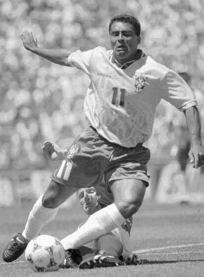 Romario en un partido de Brasil ante Rusia en el Mundial de 1994.
