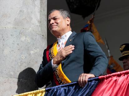 El expresidente Rafael Correa en el Palacio de Carondelet en Quito, el 24 de mayo de 2017.