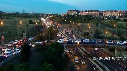 Estado de la M-40 a la altura del punto kilómetro 10,9 a las 8.30.
