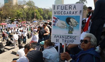 Manifestantes contra Trump en Ciudad de M&eacute;xico.