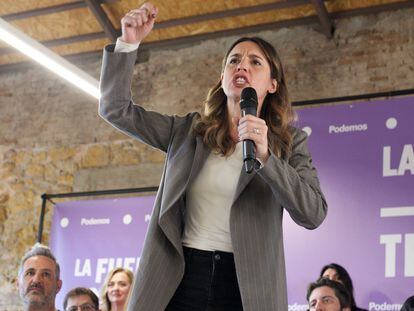 Irene Montero, ministra de Igualdad y secretaria de Acción de Gobierno de Podemos, ha participado en un acto el sábado en Murcia.