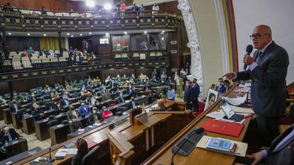 El 'número dos' del chavismo, Diosdado Cabello, en una sesión del Parlamento de Venezuela.