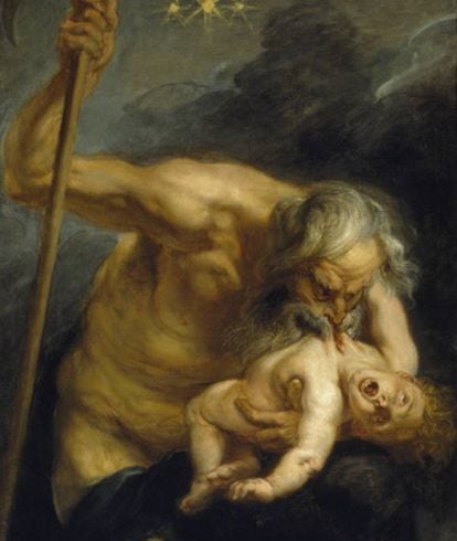 Detalle de Saturno devorando a un hijo.