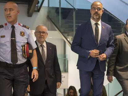 El consejero de Interior catalán Miquel Buch a su llegada al acto.