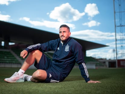 Koke, jugador de la selección española, durante la entrevista en la Ciudad del Fútbol de Las Rozas (Madrid).