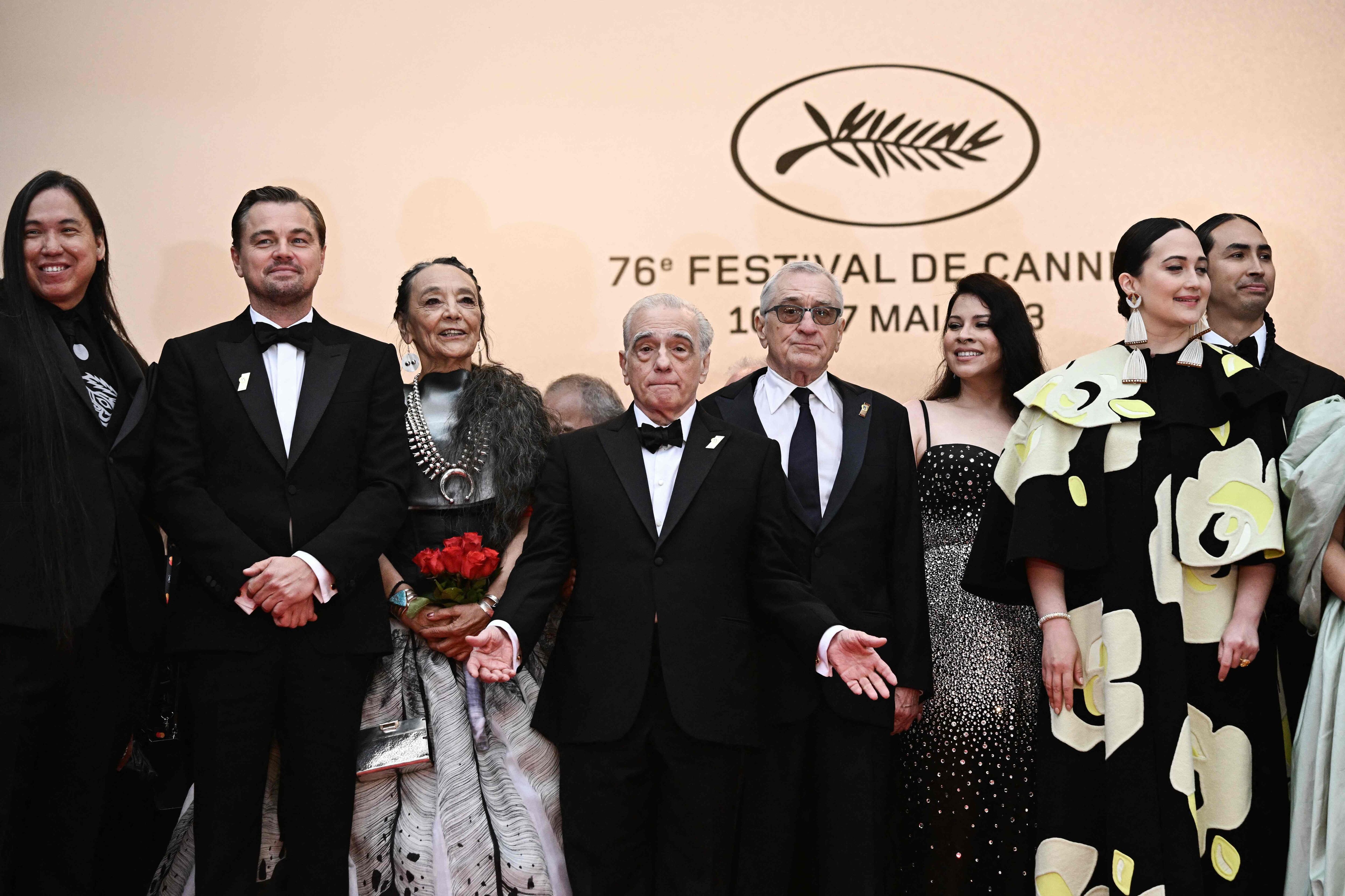 El elenco de 'Killers of the flower moon' posa en el festival de Cannes el 20 de mayo de 2023.