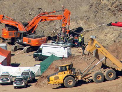 La excavación de la galería horizontal para llegar hasta Julen, el niño de 2 años que cayó el pasado 13 de enero a un pozo en Totalán(Málaga). 