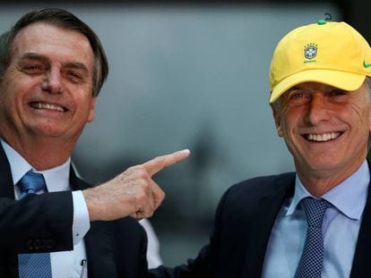Jair Bolsonaro y Mauricio Macri el pasado jueves.