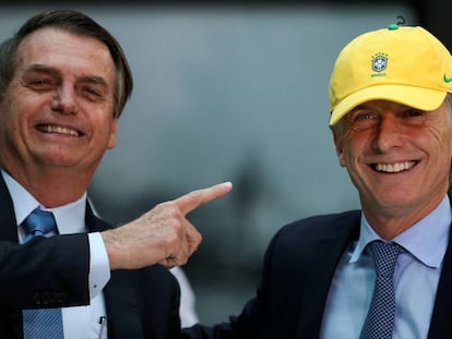 Jair Bolsonaro y Mauricio Macri el pasado jueves.