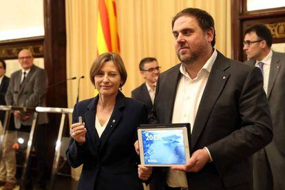 Carme Forcadell y Oriol Junqueras.