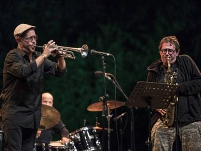 John Zorn (derecha) y Dave Douglas, en el concierto del Masada Quartet. 