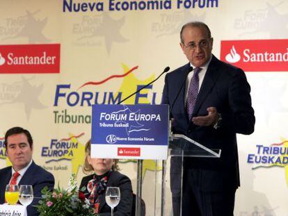 Miguel Ángel Lujua durante su intervención en un desayuno informativo en Bilbao.