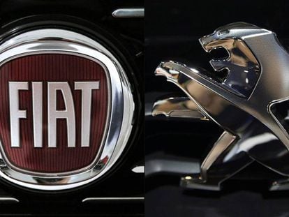 Logos de Fiat y Peugeot. 
