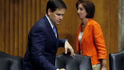 La jefa negociadora de EE UU Roberta Jacobson y el senador Marco Rubio