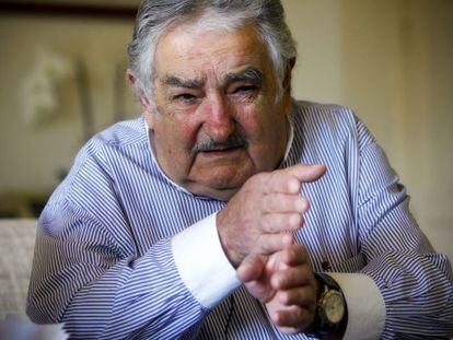 El presidente José Mujica, durante la entrevista.