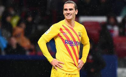 Griezmann, durante el partido entre el Atlético y el Barcelona en el Wanda Metropolitano.