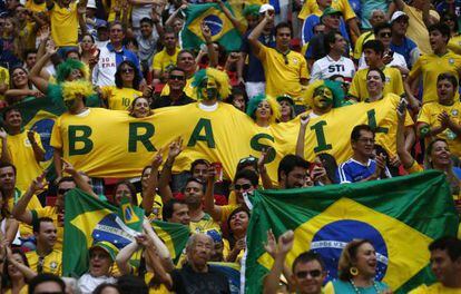 Aficionados de Brasil en la Copa Confederaciones. 