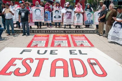 Una protesta por los 43 estudiantes de Ayotzinapa. 