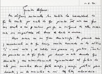 Carta manuscrita de González a Alfonso Guerra.