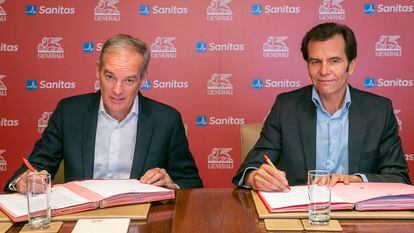 Santiago Generali, consejero delegado de Generali en España (izquierda), e Iñaki Peralta, consejero delegado de Sanitas.