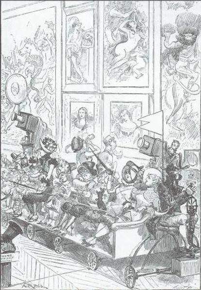 'El tranvía del Louvre' (1884), de Albert Robida.